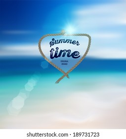 Vector. Summer Design. Blur Beach Background.