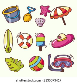 vector summer element with hand draw style