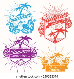 Vector summer emblems
