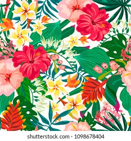 Vector summer exotic seamless pattern