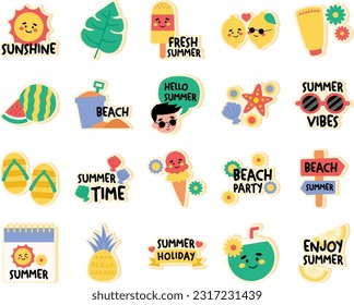 Vector Summer flat elements collection 