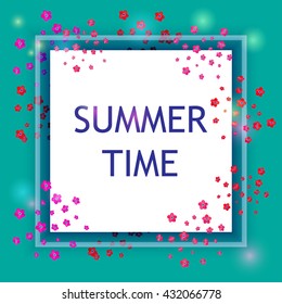 Vector summer floral background for the design of brochures, banners, flyers, postcards