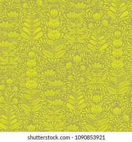 Vector Summer Floral Seamless Pattern. Hand drawn endless dense backdrop, elegant illustration with flowers. Can be used for wallpaper, website background, textile, greeting cards, wedding invitation.