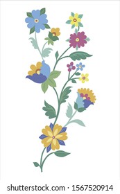 Vector summer flowers. Can be used as print, packaging design, postcard, txtile design, invitation, greeting card, illustration, stickers, element design, and so on.