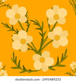Vector -summer flowers seamless pattern, colored illustration.