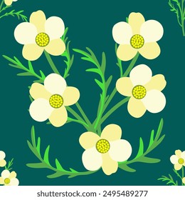 Vektorgrafik - Sommerblumen nahtlose Muster, farbige Illustration.