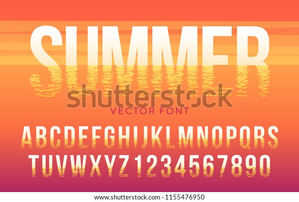 Vector Summer Font Made Sun Light Stock Vector (Royalty Free) 1155476950