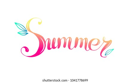 Vector summer handwriting lettering. For prints and cards. EPS10