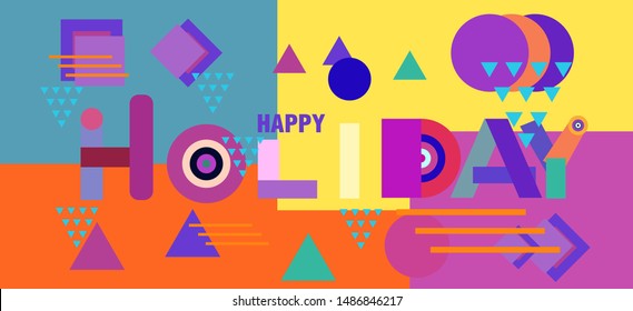 Vector summer and holiday colorful headline, text, and letter for poster and banner