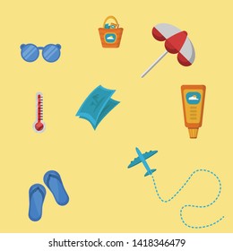 Vector Summer holiday vacation set.
