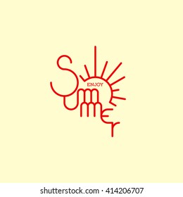 Vector Summer holidays lettering label graphics. Flyer, card, t-shirt design. 