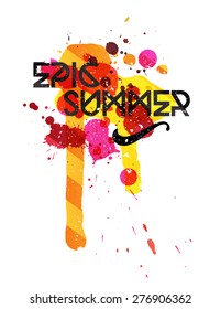 Vector Summer holidays typography, t-shirt, apparel design. Texture effects can be turned off.