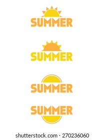 Vector summer icon and logo set