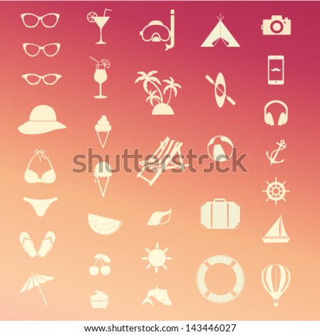 Vector summer icon set