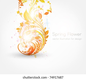 Vector summer illustration of floral ornament. eps 10.