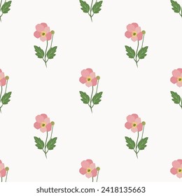Ilustración de verano con flores rosas
