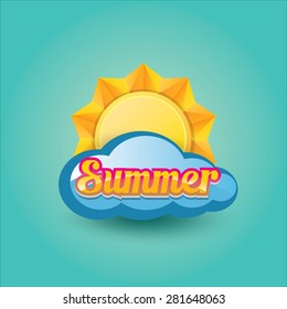 vector summer label. summer background