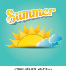 vector summer label. summer background