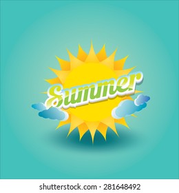 vector summer label. summer background