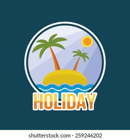 Vector summer label. Summer badge. Vector Illustration.