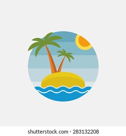 Vector summer label. Summer badge. Vector Illustration.