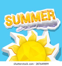vector summer label. summer icon with sun. 