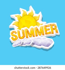 vector summer label. summer icon with sun. 