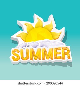 vector summer label. summer icon with sun.
