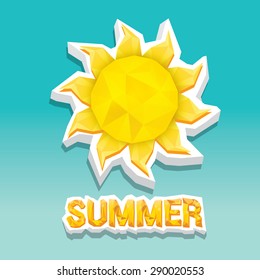 vector summer label. summer icon with sun.