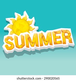vector summer label. summer icon with sun.