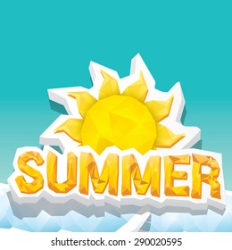vector summer label. summer icon with sun.