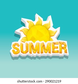 vector summer label. summer icon with sun.