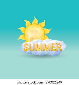 vector summer label. summer icon with sun.