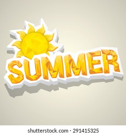 vector summer label. summer icon with sun.