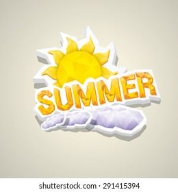vector summer label. summer icon with sun.