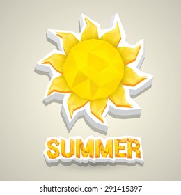 vector summer label. summer icon with sun.