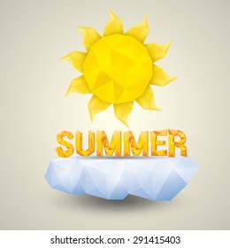 vector summer label. summer icon with sun.