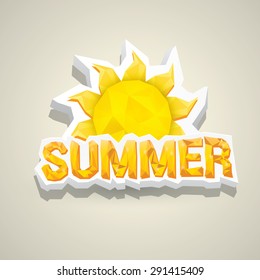 vector summer label. summer icon with sun.