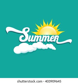 vector summer label. summer icon with sun. summer background