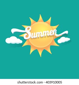 vector summer label. summer icon with sun. summer background