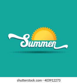 vector summer label. summer icon with sun. summer background