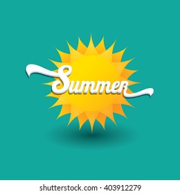 vector summer label. summer icon with sun. summer background