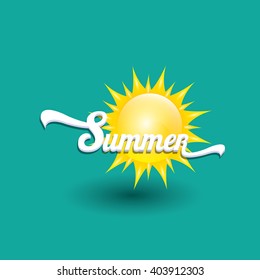 vector summer label. summer icon with sun. summer background