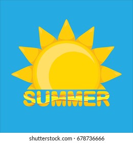 vector summer label. summer icon with sun Stylized design element. design elements for banner, poster, flyer, cover, brochure. Logo design.