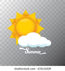 vector summer label isolated on transparent background. summer icon with sun. summer background