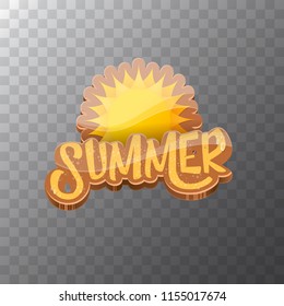 vector summer label paper art syle isolated on transparent background with sun. Summer beach party poster design template. Square sale web banner