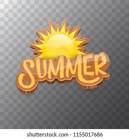 vector summer label paper art syle isolated on transparent background with sun. Summer beach party poster design template. Square sale web banner