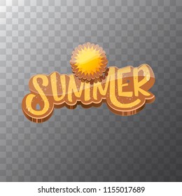 vector summer label paper art syle isolated on transparent background with sun. Summer beach party poster design template. Square sale web banner