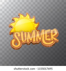 vector summer label paper art syle isolated on transparent background with sun. Summer beach party poster design template. Square sale web banner