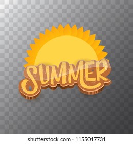 vector summer label paper art syle isolated on transparent background with sun. Summer beach party poster design template. Square sale web banner